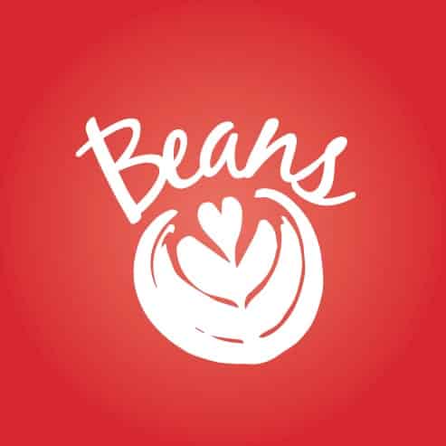 Beans Logo on red brackground