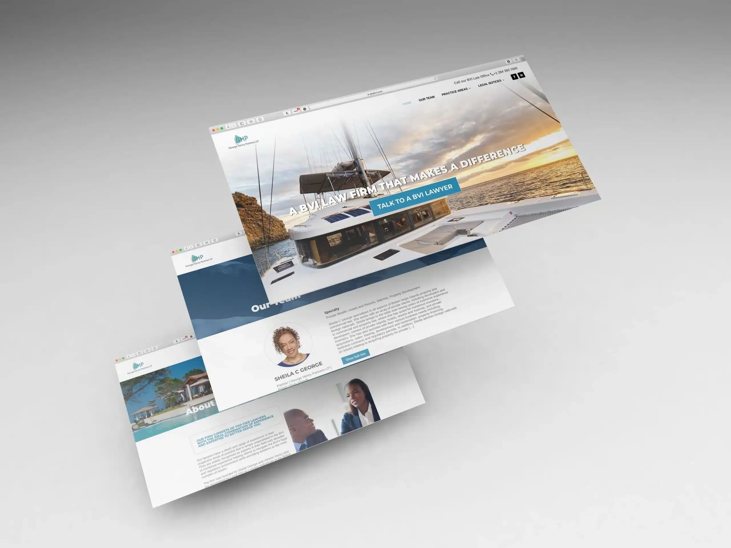 GHP BVI Law Firm Website layouts